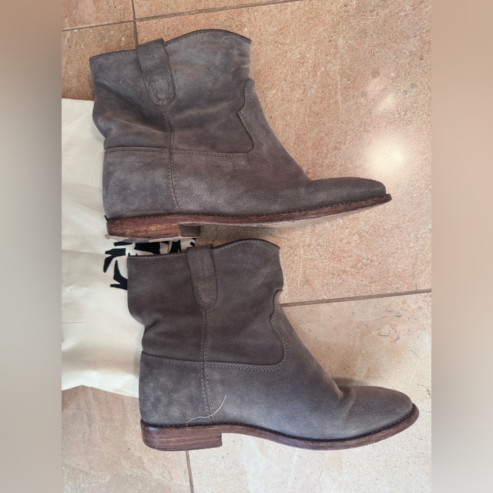 Isabel Marant Gray Suede Western Boots - Picture 6 of 6